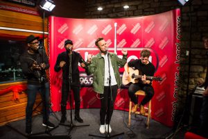 Olly Murs performing in The Bay studio